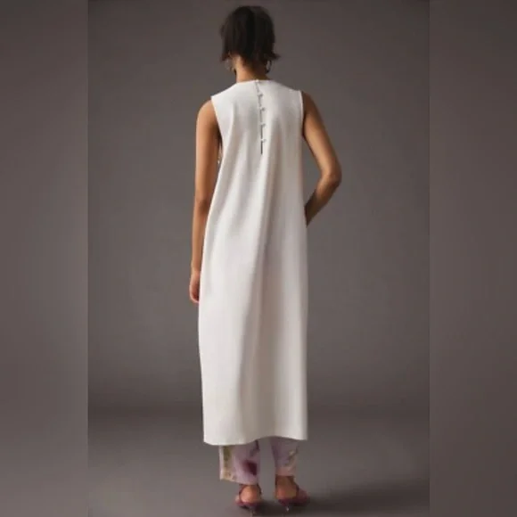 Anthropologie Women’s Sunday in Brooklyn White Sleeveless Tunic Blouse Size M - Picture 2 of 12